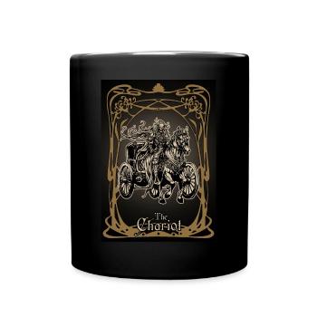 Die Wagen-Tarotkarte - Tasse einfarbig - Schwarz - Vorne