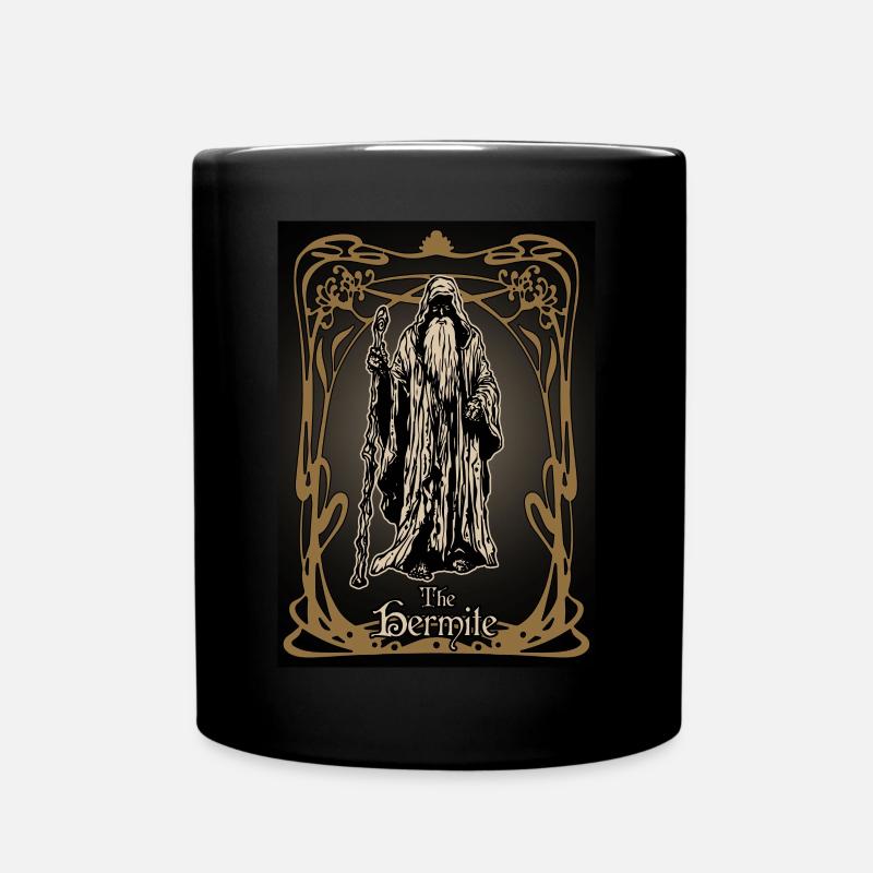 Die Einsiedler-Tarotkarte - Tasse einfarbig - Schwarz