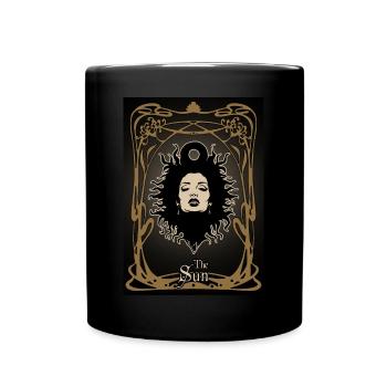 Die Sonne Tarotkarte - Tasse einfarbig - Schwarz - Vorne