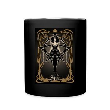 Die Sternen-Tarotkarte - Tasse einfarbig - Schwarz - Vorne