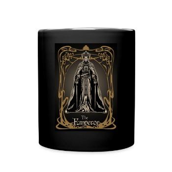 Die Kaiser Tarotkarte - Tasse einfarbig - Schwarz - Vorne