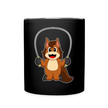 Fitness à la corde à saut à cheval - Mug uni - noir - Devant