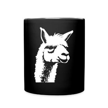 Funny Llama Silhouette Cheeky Fun Llamas - Full Colour Mug - black - Front