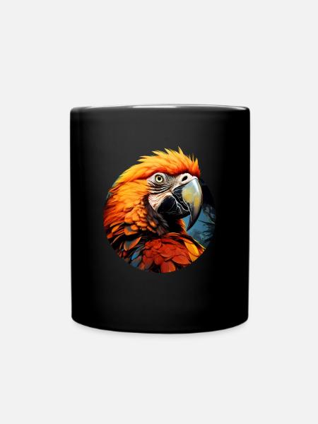 Papagei - Tasse einfarbig - Schwarz