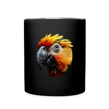 Papagei - Tasse einfarbig - Schwarz - Vorne