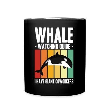 Wale beobachten | Wal Meerestier Meer Geschenke - Tasse einfarbig - Schwarz - Vorne