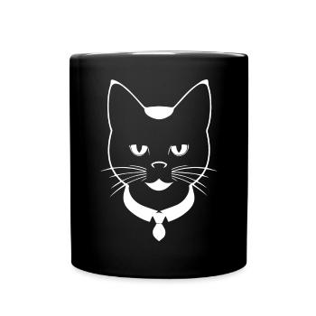 Drôle de chat Silhouette Cheeky Fun Cats - Mug uni - noir - Devant