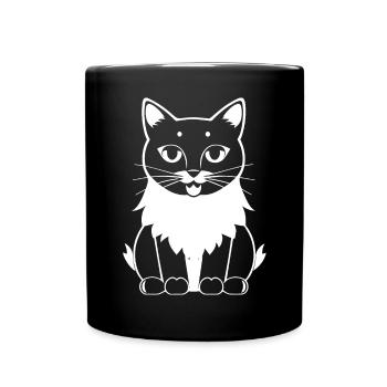 Drôle de chat Silhouette Cheeky Fun Cats - Mug uni - noir - Devant