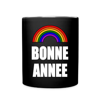 NOËL.BONNE ANNEE. SAINT SYLVESTRE. NOUVELLE ANNÉE. - Mug uni - noir - Devant