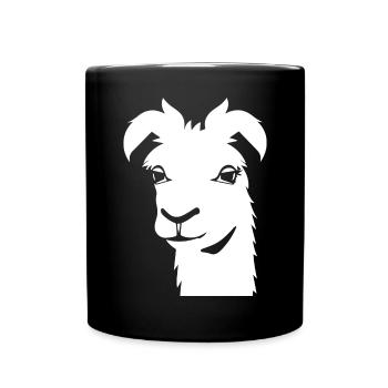 Funny Llama Silhouette Cheeky Fun Llamas - Full Colour Mug - black - Front