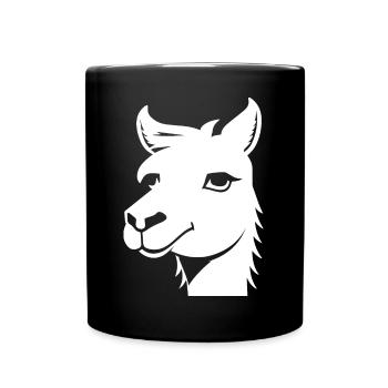Drôle de lama Silhouette Cheeky Fun Lamas - Mug uni - noir - Devant