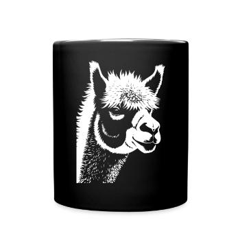 Funny Llama Silhouette Cheeky Fun Llamas - Full Colour Mug - black - Front