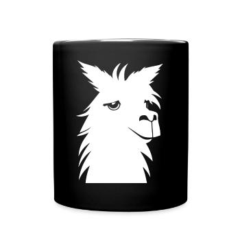 Funny Llama Silhouette Cheeky Fun Llamas - Full Colour Mug - black - Front