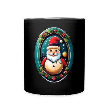 Weihnachtsmann - Tasse einfarbig - Schwarz - Vorne