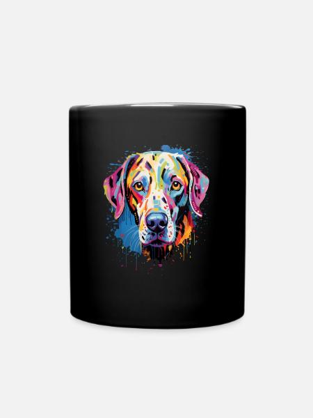 Dalmatiner Colorful - Tasse einfarbig - Schwarz