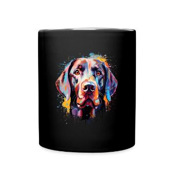 Labrador Colorful - Tasse einfarbig - Schwarz - Vorne