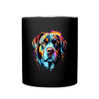 Saint Bernard Colorful - Tasse einfarbig - Schwarz - Vorne