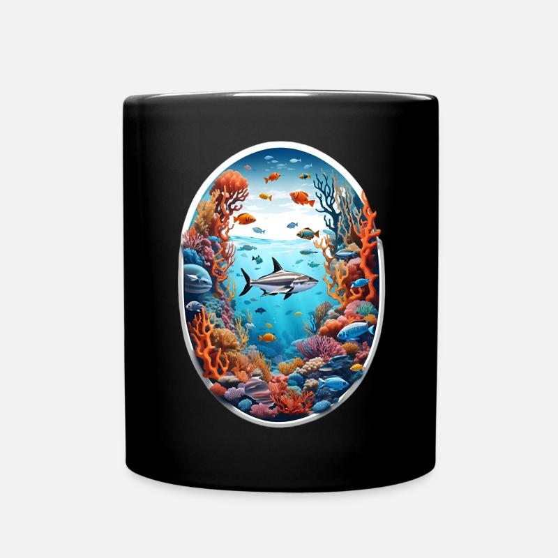 Meerestiere-Fische - Tasse einfarbig - Schwarz