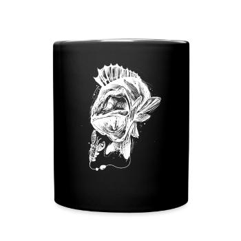 Poisson de vie ! - Tshirt de pêche Perch Attack / Z - Mug uni - noir - Devant