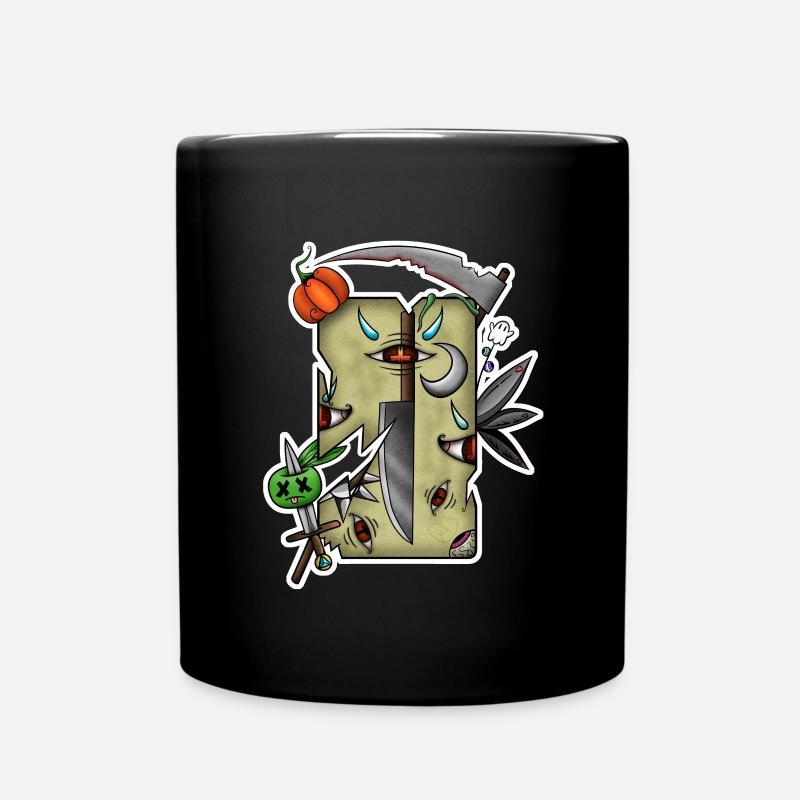 Damaged Halloween Tarot! By Pousse2Bambou! - Full Colour Mug - black