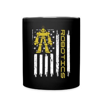 Robotics USA 4th Of July Droid Builder American Fl - Tasse einfarbig - Schwarz - Vorne