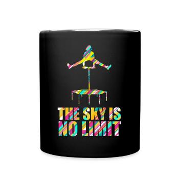 The Sky is No Limit Trampoline - Full Colour Mug - black - Front