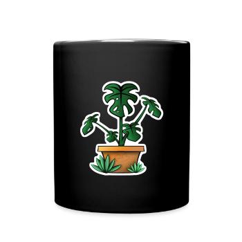 Monstera! - Tasse einfarbig - Schwarz - Vorne