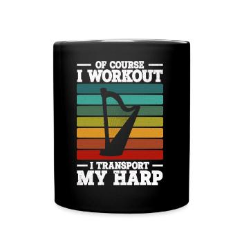 Harfe - Tasse einfarbig - Schwarz - Vorne