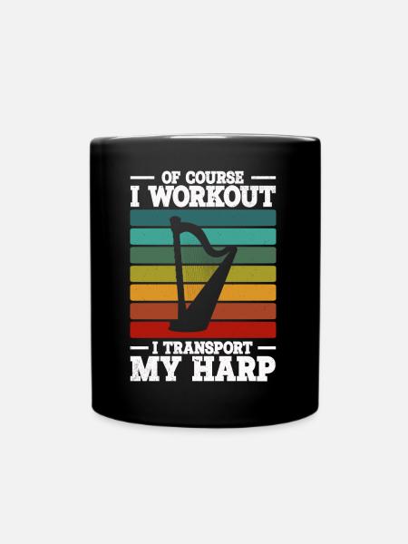 Harfe - Tasse einfarbig - Schwarz