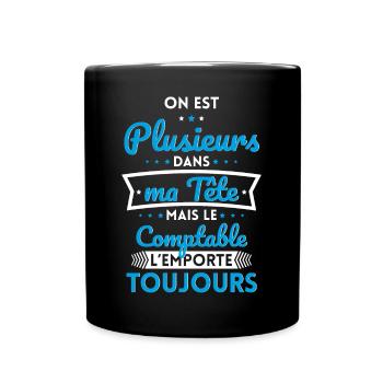 Plusieurs dans tête Comptable l'emporte toujours - Mug uni - noir - Devant