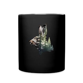 Hase - Tasse einfarbig - Schwarz - Vorne