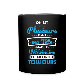 Plusieurs dans tête le Vétérinaire l'emporte - Mug uni - noir - Devant