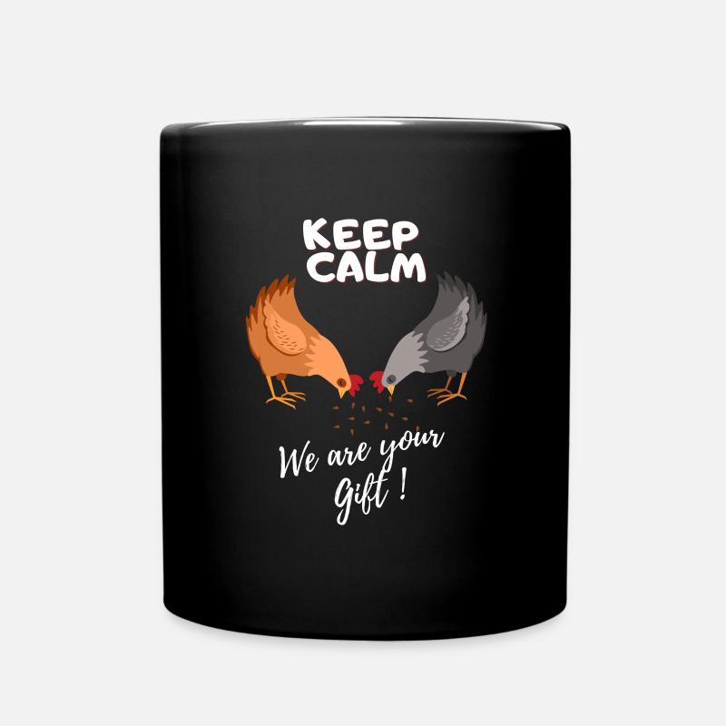 Bewahren Sie Ruhe, wir sind Ihr Geschenk - Tasse einfarbig - Schwarz