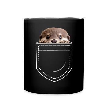 Otter - Tasse einfarbig - Schwarz - Vorne