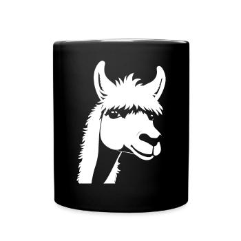 Funny Llama Silhouette Cheeky Fun Llamas - Full Colour Mug - black - Front