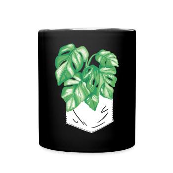 Monstera Deliciosa Albo Plante d’intérieur botanique - Mug uni - noir - Devant
