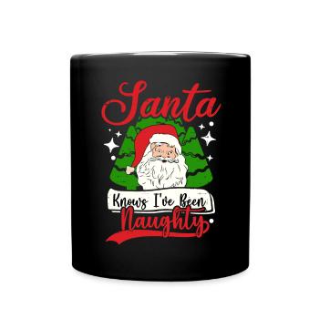 Weihnachtsmann Lebkuchen Rentier Winter - Tasse einfarbig - Schwarz - Vorne