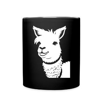 Funny Llama Silhouette Cheeky Fun Llamas - Full Colour Mug - black - Front