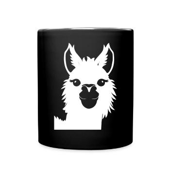 Funny Llama Silhouette Cheeky Fun Llamas - Full Colour Mug - black - Front