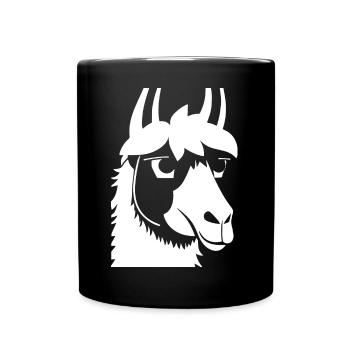 Lama Drôle Silhouette Effronté Amusant Lamas - Mug uni - noir - Devant