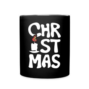 Noël bougie police lettrage logo Noël - Mug uni - noir - Devant
