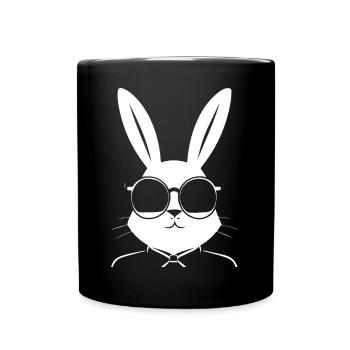 Funny Rabbit Sunglasses Cool Sunglas Rabbit - Full Colour Mug - black - Front