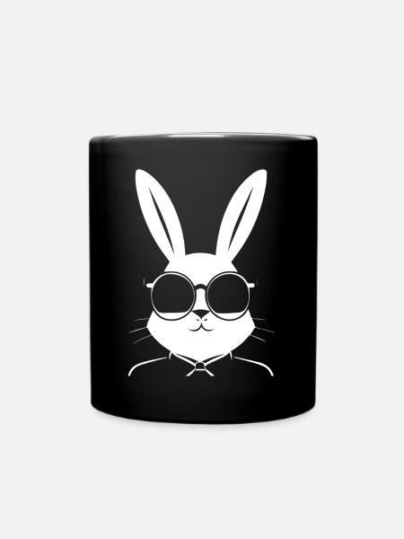 Lustige Kaninchen Sonnenbrille Cool Sunglass Rabbit - Tasse einfarbig - Schwarz