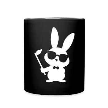 Funny Rabbit Sunglasses Cool Sunglas Rabbit - Full Colour Mug - black - Front