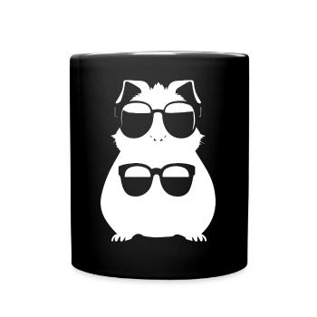 Funny Guinea Pig with Sunglasses Guinea Pigs - Full Colour Mug - black - Front