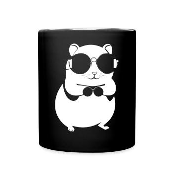 Hamster drôle avec des lunettes de soleil Hamsters - Mug uni - noir - Devant
