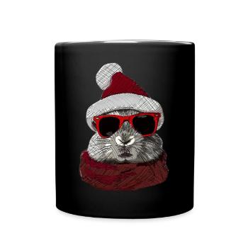 Lunettes Lapin Noël Motif Lapin - Mug uni - noir - Devant
