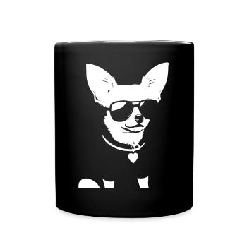 Chihuahua drôle portant des lunettes de soleil Chihuahuas - Mug uni - noir - Devant
