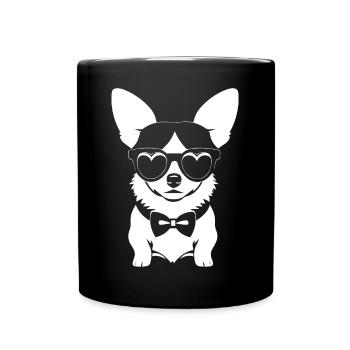 Funny Chihuahua wearing Sunglasses Chihuahuas - Full Colour Mug - black - Front