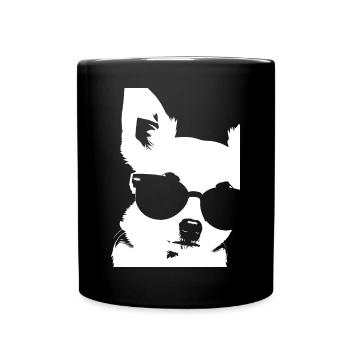 Funny Chihuahua wearing Sunglasses Chihuahuas - Full Colour Mug - black - Front